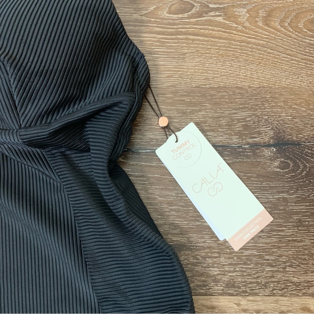 Calia high support one piece swimsuit pure black rib 10 NWT - Picture 4 of 11
